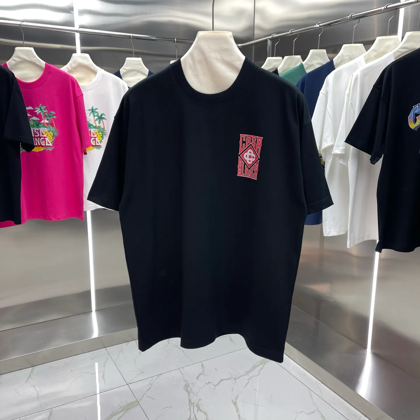 25ss New Arrival Casablanca Classic Series T ～ ， ， 。 ， Classic ， In Stock ！ ：White Black Green Light Blue Size：S M L XL XXL